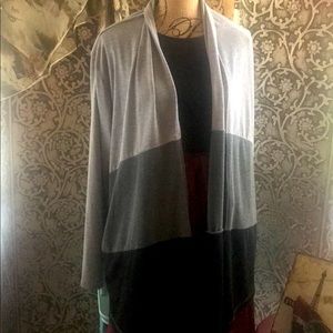 TBD COLOR BLOCK OVERSIZED CARDIGAN XL